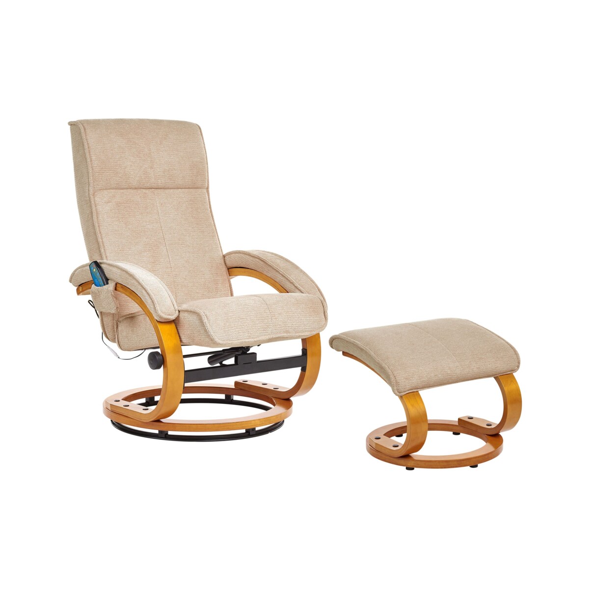 Fotel z masażem HERO Z podnóżkiem Beżowy