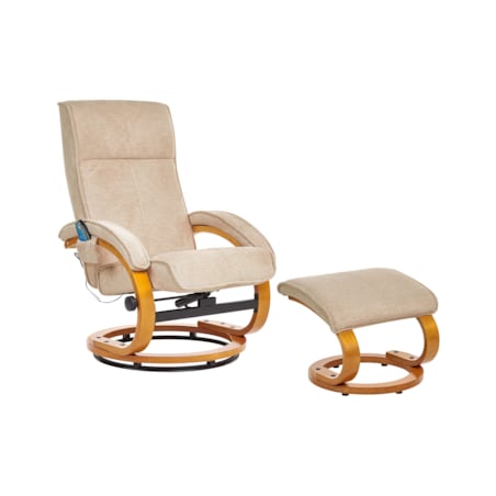 Fotel z masażem HERO Z podnóżkiem Beżowy