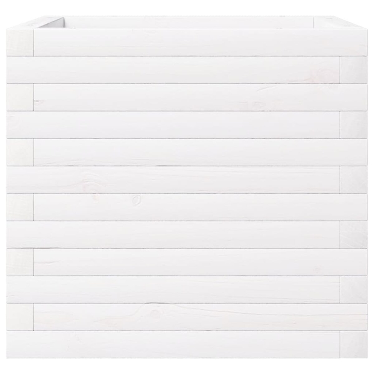 vidaXL Donica ogrodowa, biała, 50x50x46 cm, lite drewno sosnowe