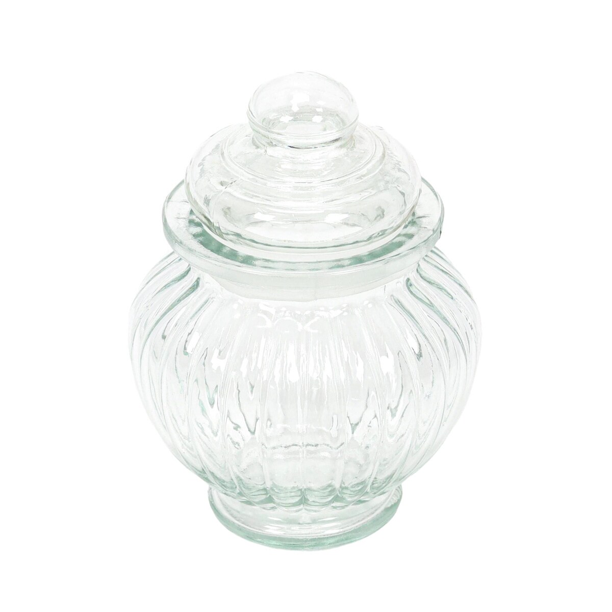 Prążkowany słoik z pokrywką