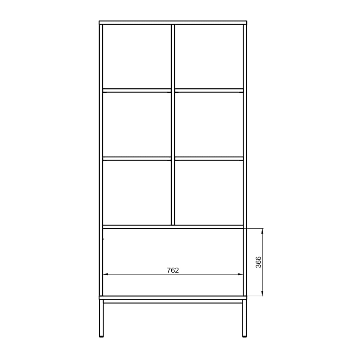 Regał Austin czarny & złoty