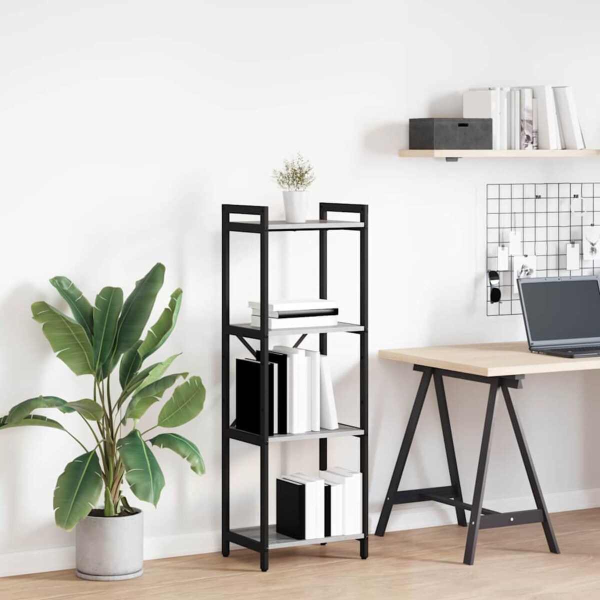 vidaXL Półka na książki Szary dąb sonoma 40 x 30 x 118 cm