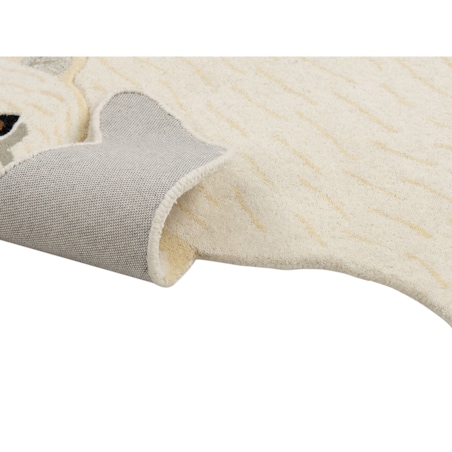 Dywan dziecięcy wełniany niedźwiedź polarny 100 x 160 cm biały IOREK