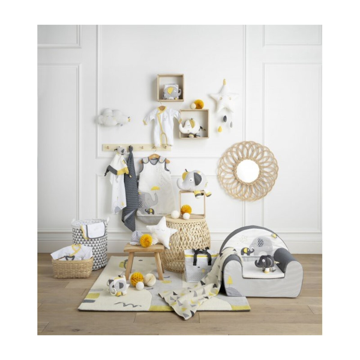 Karuzela z pozytywką do łóżeczka słoniki BABYFAN Sauthon