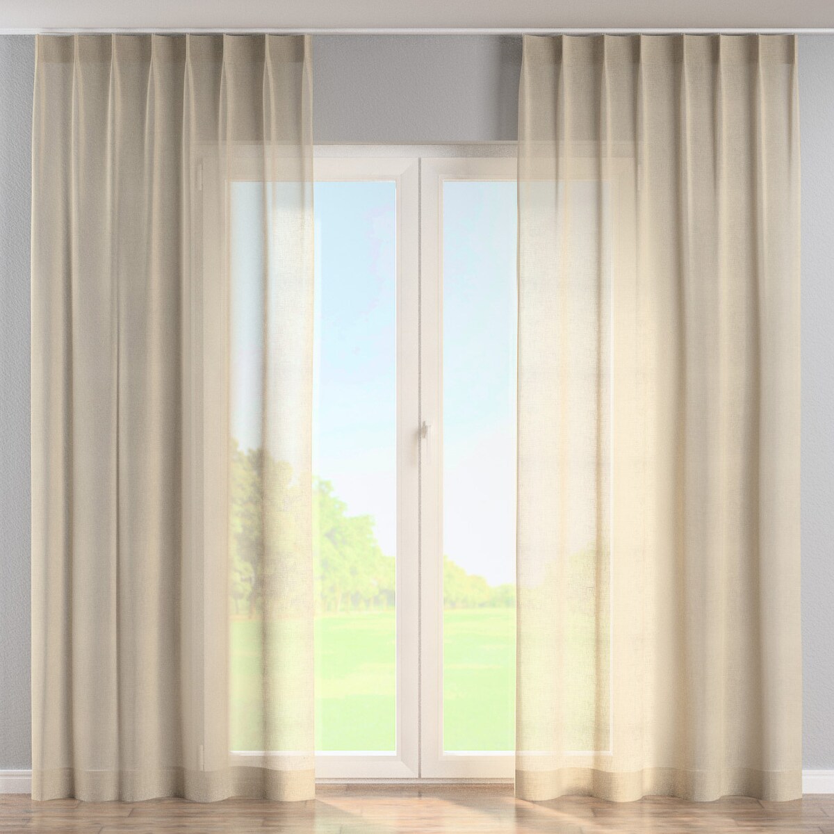 Zasłona na haczykach flex pojedynczych 130x245 prześwitujący beżowy