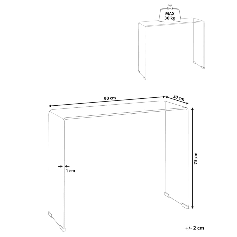Konsola KENDALL Szkło Czarny