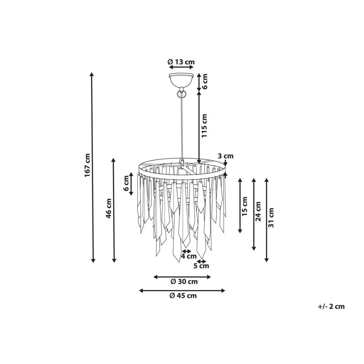 Żyrandol metalowy mosiężny CHAMBAL