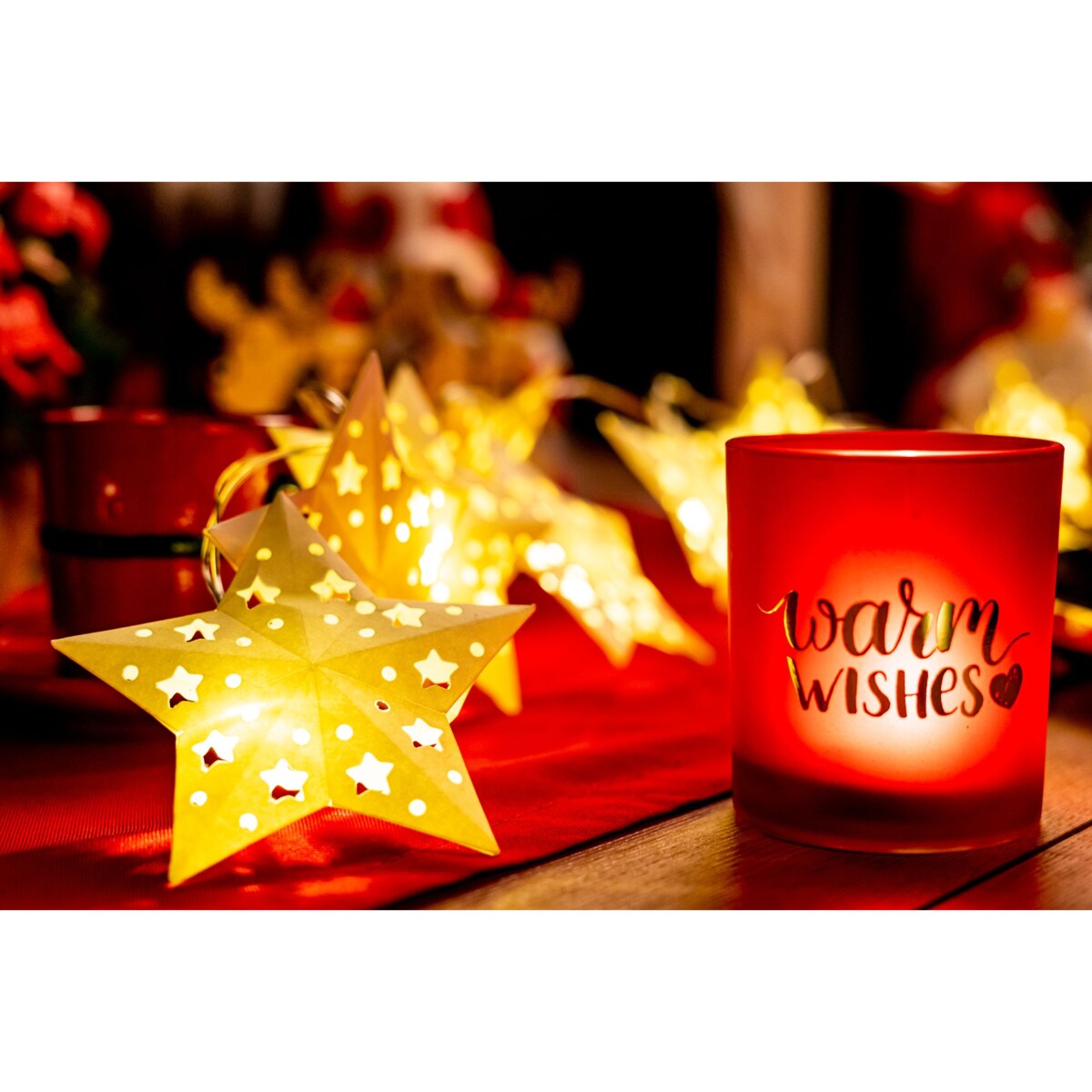 Lampki choinkowe Girlanda LED papierowe gwiazdy CD008