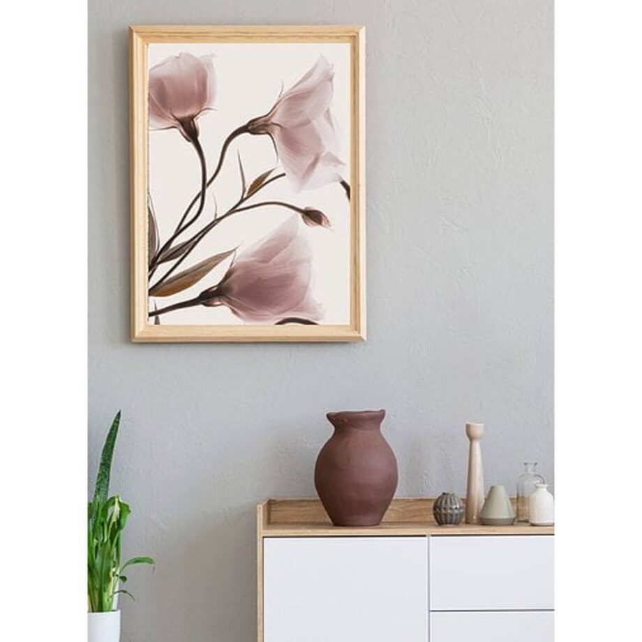 Poster Story, Plakat, Obraz - Różowe Pastelowe Kwiaty No1, wymiary 60 x 84 cm