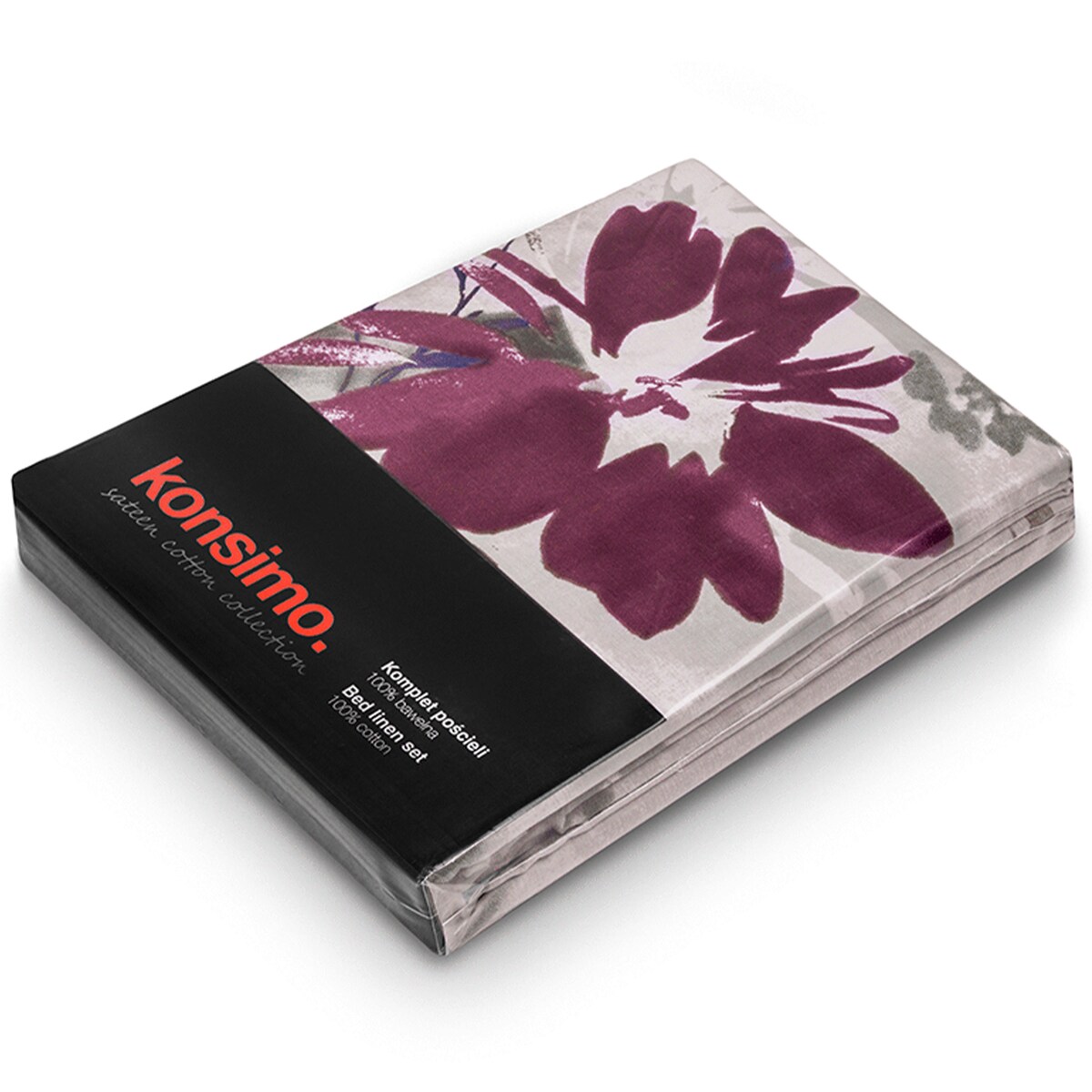 LANIUS komplet pościeli z bawełny satynowej, kwiatowy wzór, 160x200