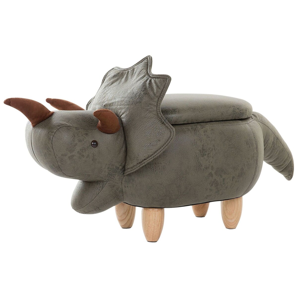 Pufa zwierzak ze schowkiem zielona TRICERATOPS