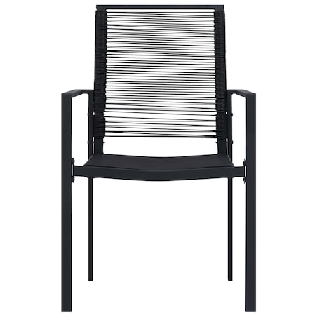 vidaXL Krzesła ogrodowe, 4 szt., rattan PVC, czarne