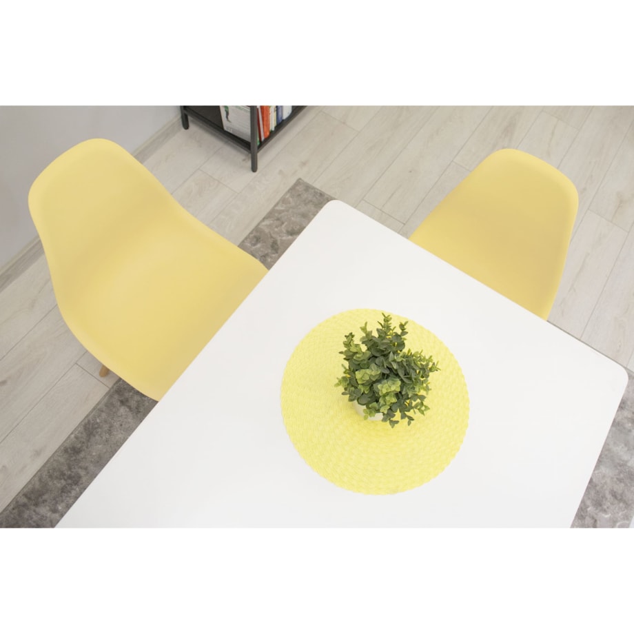 Krzesło Do Jadalni Kuchni Salonu Osaka Kremowe / Nogi Naturalne X 4