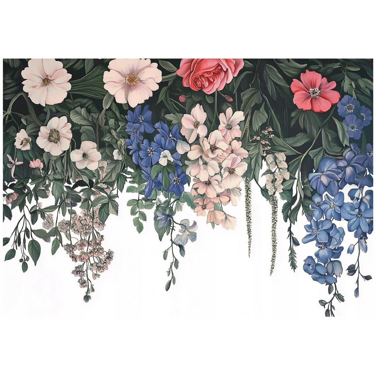 Fototapeta Do Sypialni Salonu Na Flizelinie Kwiaty Liście Zielony 300x210