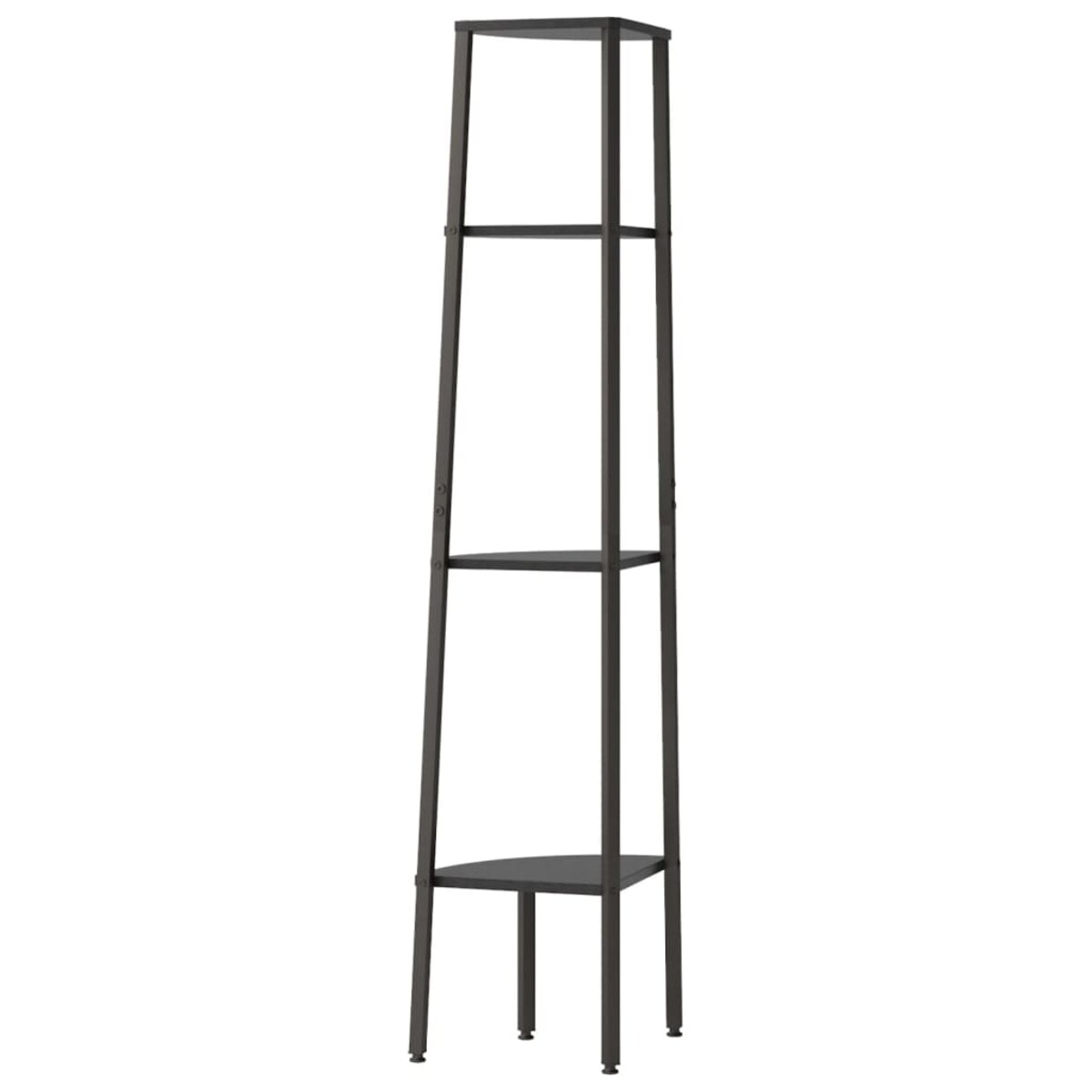 vidaXL Regał narożny, 4 półki, czarny, 45,5x31,5x150 cm