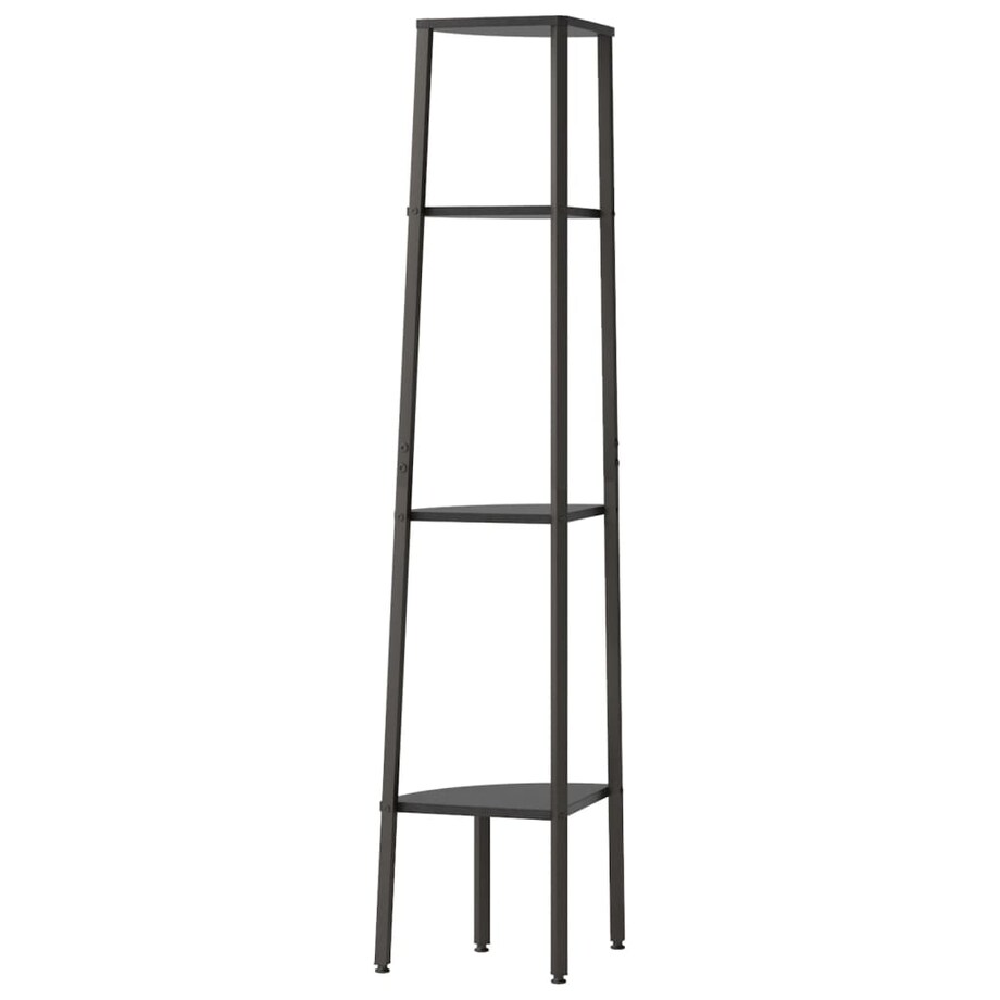 vidaXL Regał narożny, 4 półki, czarny, 45,5x31,5x150 cm
