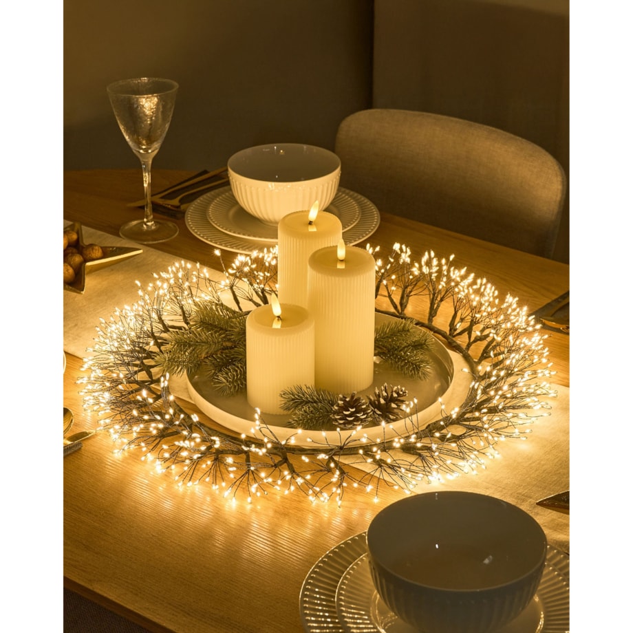 Wieniec świąteczny LED MUGGAN Wianek 52 cm Czarny