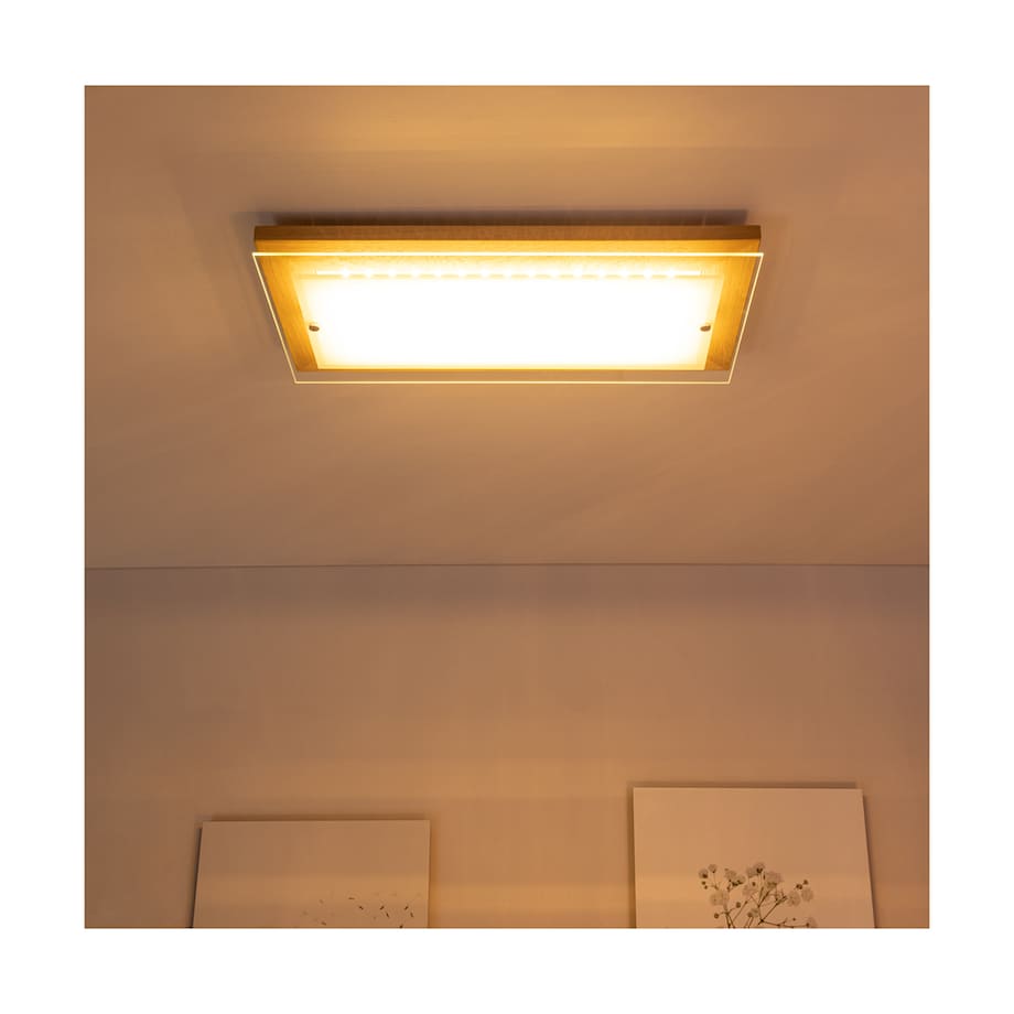 Drewniana Lampa Sufitowa BRITOP Lighting 1xLED 24W Dąb Olejowany FSC z Transparentnym Szkłem, Polski Producent, 1szt.