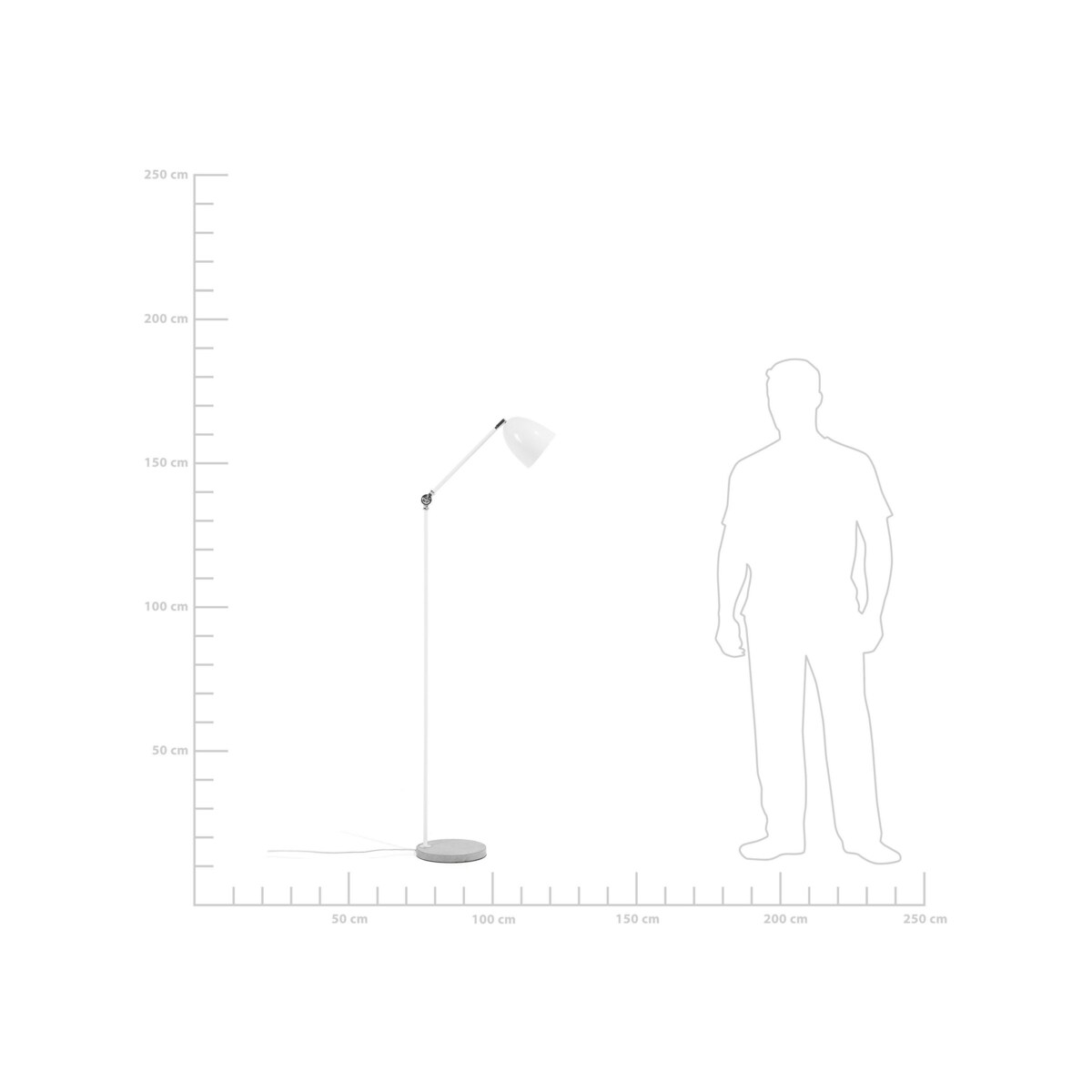 Lampa podłogowa regulowana metalowa biała CHANZA