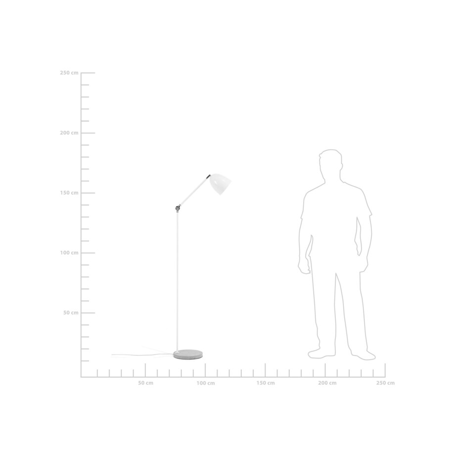 Lampa podłogowa regulowana metalowa biała CHANZA