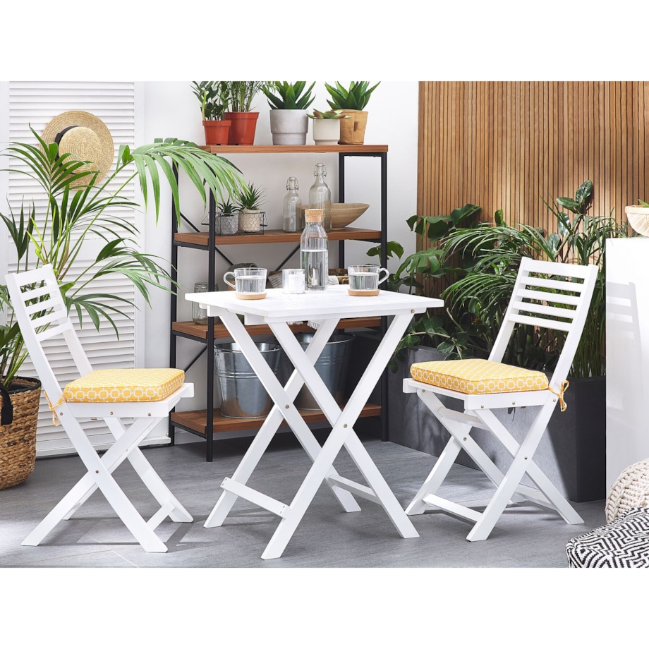 Zestaw 2 poduszek na krzesła ogrodowe żółty FIJI