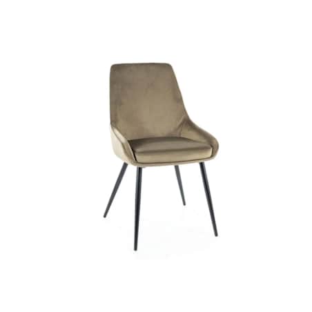 Krzesło tapicerowane COBE VELVET oliwkowe