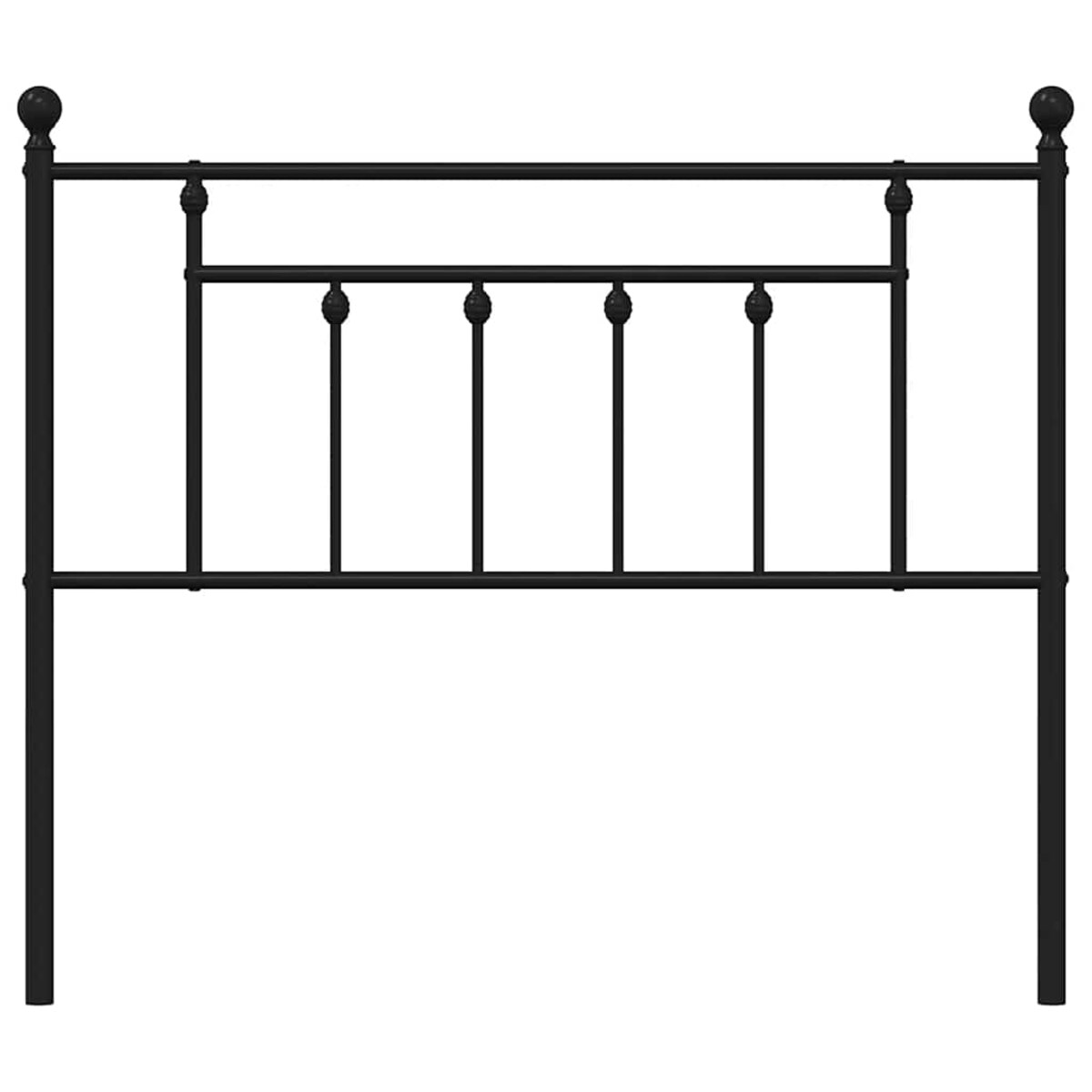 vidaXL Metalowe wezgłowie, czarne, 100 cm