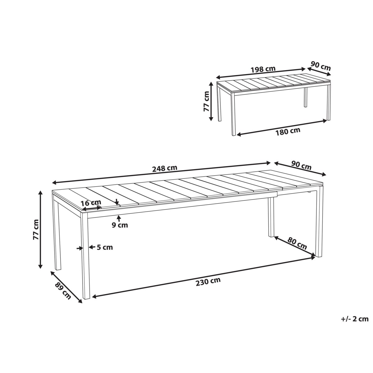 Stół ogrodowy MDF Szary TOFANE