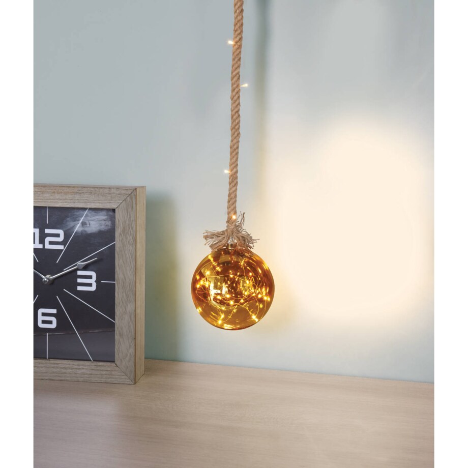 Bombka choinkowa LED na sznurze, Ø 12 cm