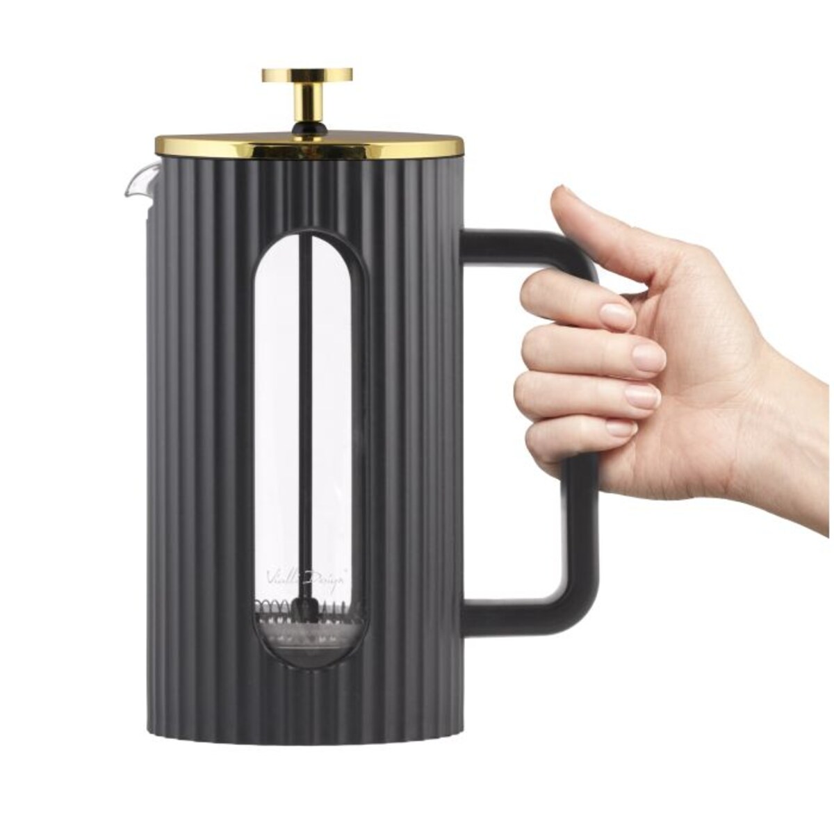 Zaparzacz do kawy i herbaty 1000ml czarno/złoty Livio 1715