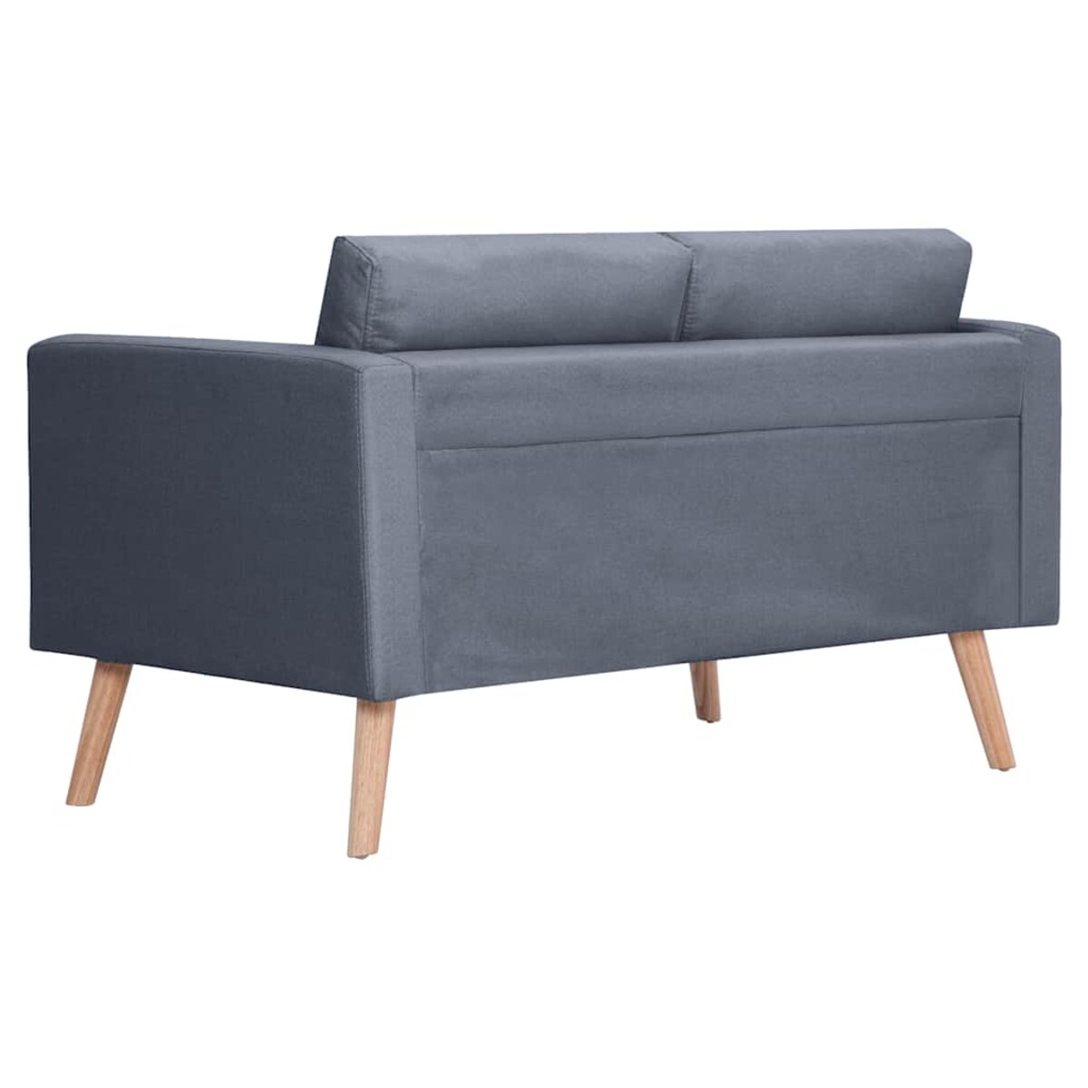 vidaXL Sofa 2-osobowa, materiałowa, ciemnoszara