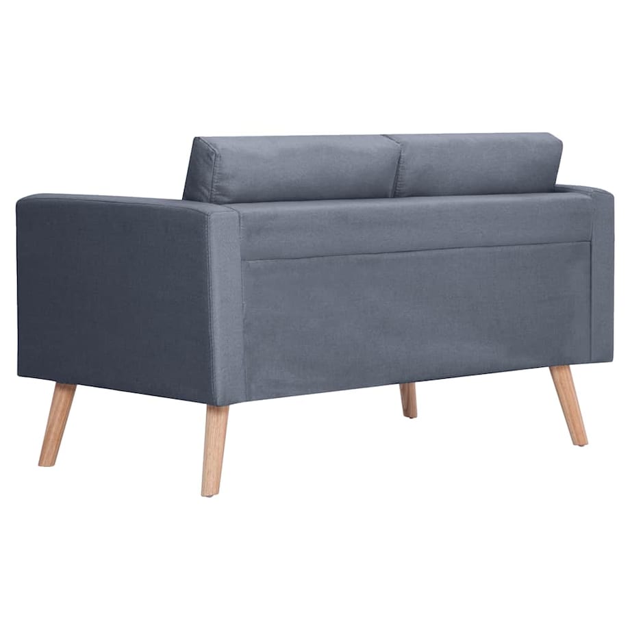 vidaXL Sofa 2-osobowa, materiałowa, ciemnoszara