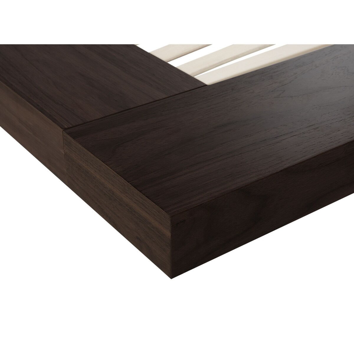 Łóżko ze stolikami nocnymi 160 x 200 cm ciemne drewno ZEN