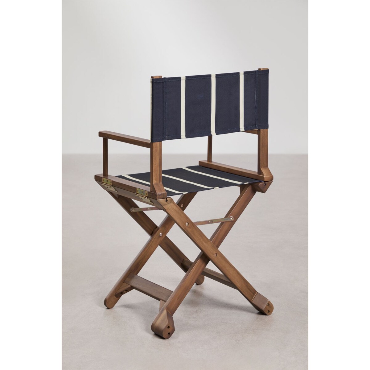 Krzesło reżyserskie składane, akacja, Reggia, granatowo-beżowe