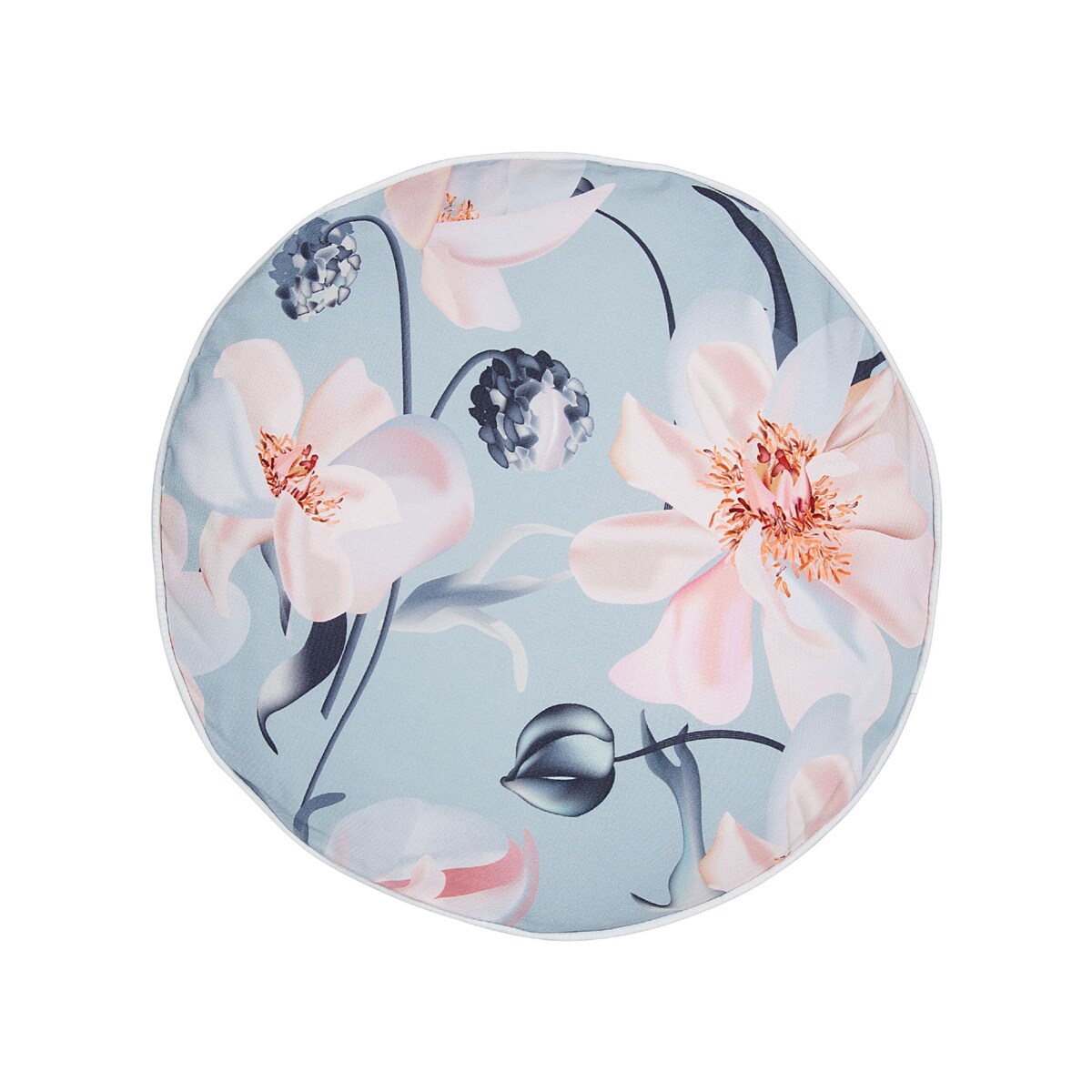 2 poduszki ogrodowe w kwiaty 40 cm niebieski APRICALE