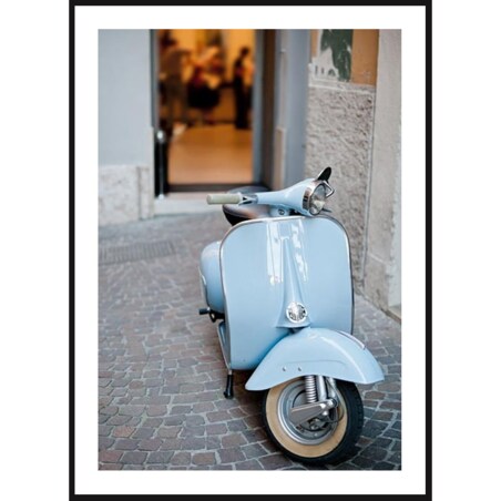 Poster Story, Plakat, Obraz - Niebieska Vespa, wymiary 21 x 30 cm