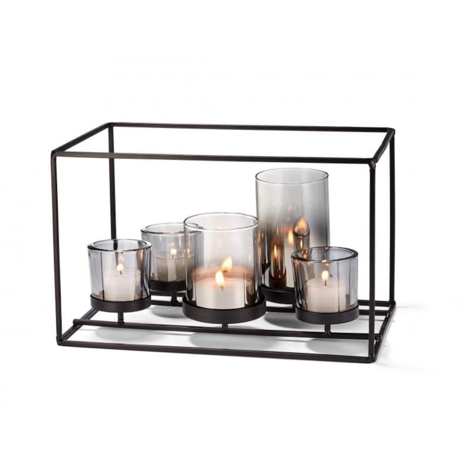 Świecznik York, szkło, 31 cm