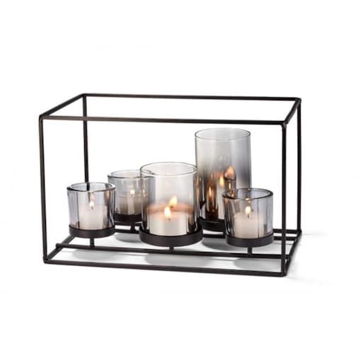 Świecznik York, szkło, 31 cm