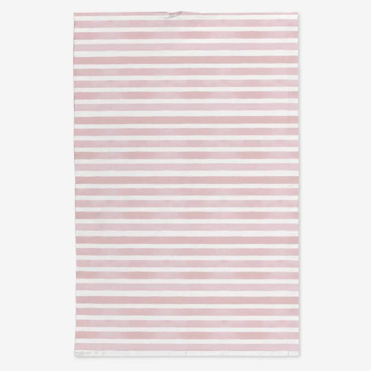Lniany ręcznik kuchenny - różowe paski