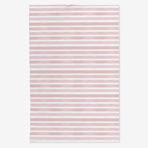 Lniany ręcznik kuchenny - różowe paski