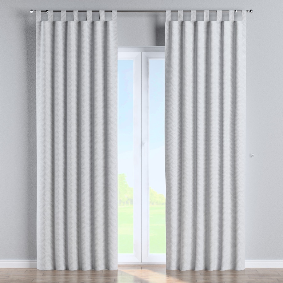 Zasłona na szelkach 1 szt. 130x260 szaro-białe wzory geometryczne