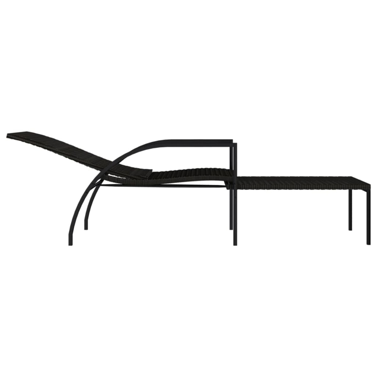 vidaXL Leżaki z podnóżkiem, 2 szt., polirattanowe, brązowe