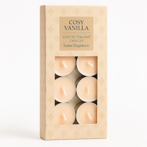 Świeczki Zapachowe Parafinowe Tealight Małe Podgrzewacze Zestaw 10 Szt. Cosy Vanilla