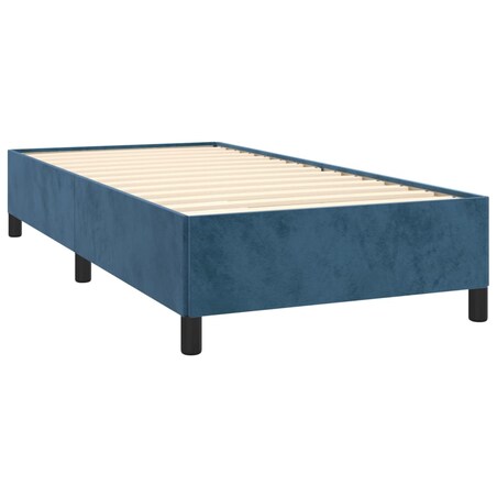 vidaXL Rama łóżka, ciemnoniebieska, 90x200 cm, tapicerowana aksamitem