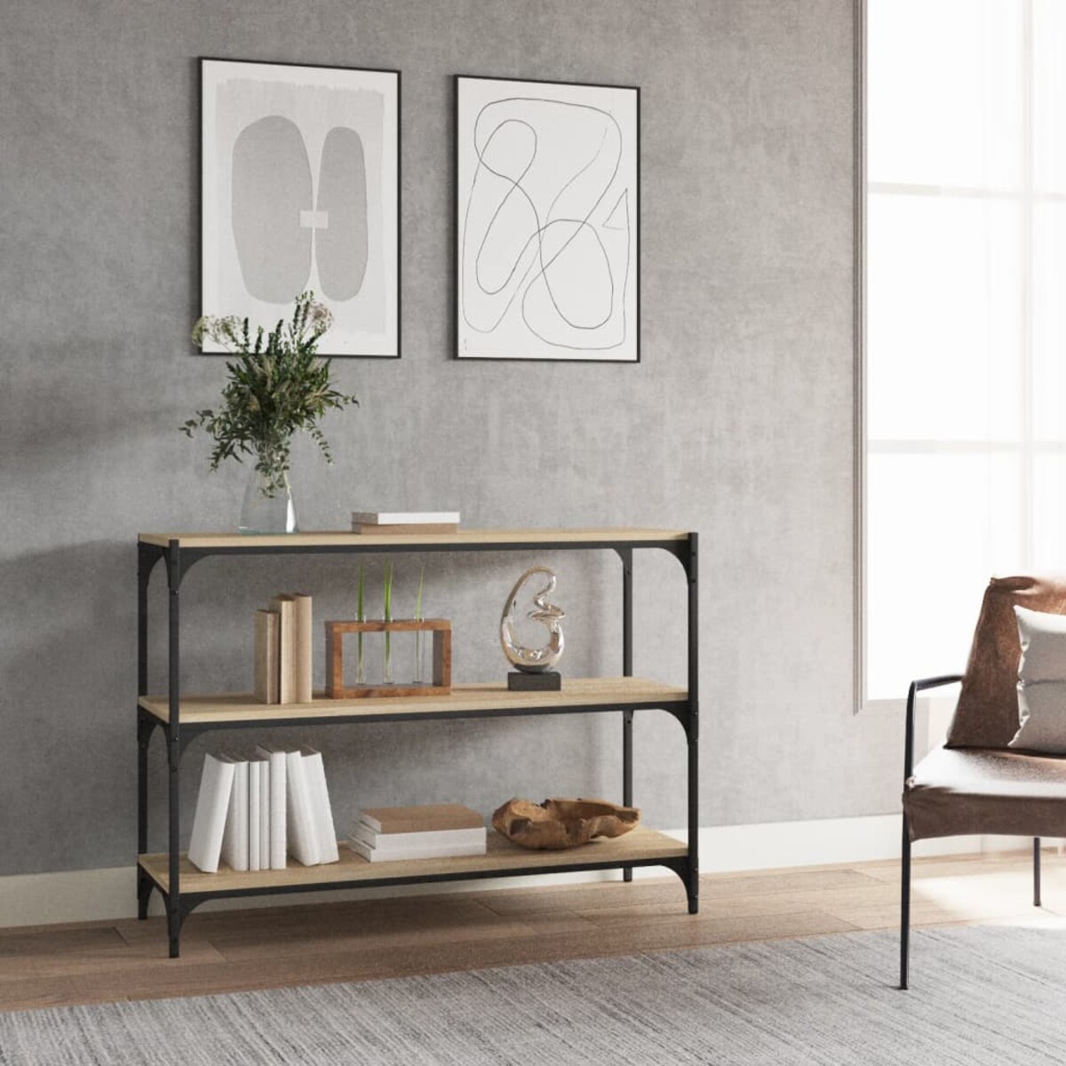 vidaXL Regał na książki, dąb sonoma, 100x33x70,5 cm