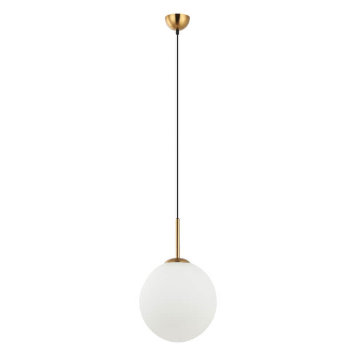 Wisząca lampa loftowa Deore do salonu ball mosiądz biała