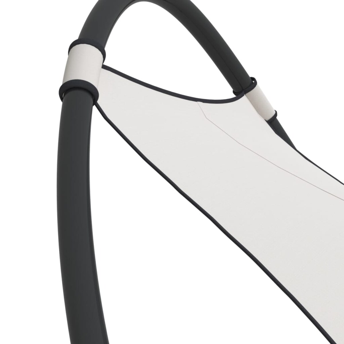 vidaXL Leżak bujany z kółkami, stal i tkanina textilene, kremowy