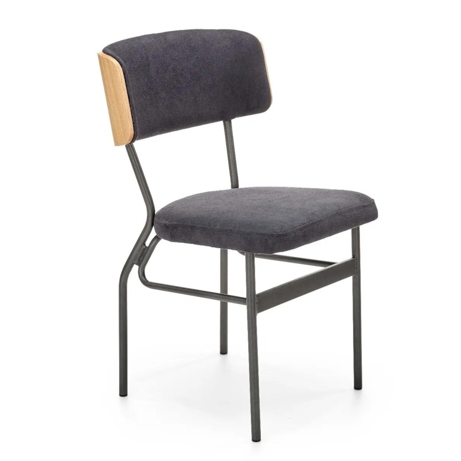 Krzesło SMART-KR VELVET ciemnoszare/naturalne