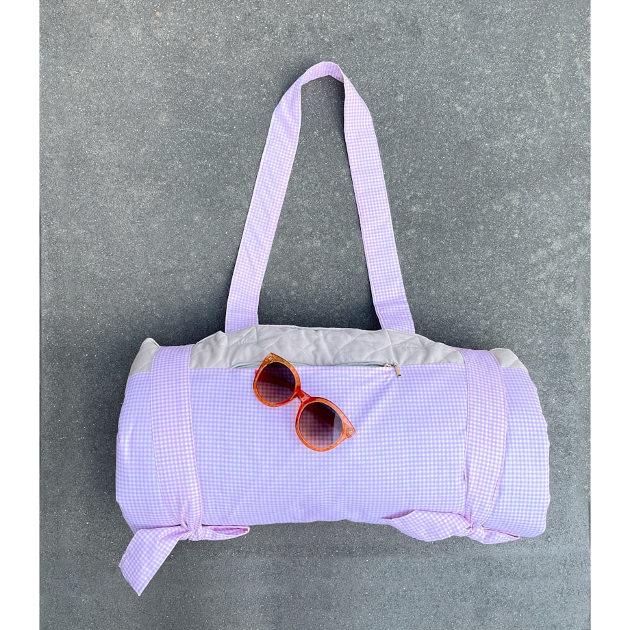 Kratka Vichy Pink – Koc piknikowy XXL – mata piknikowa 180×160 cm