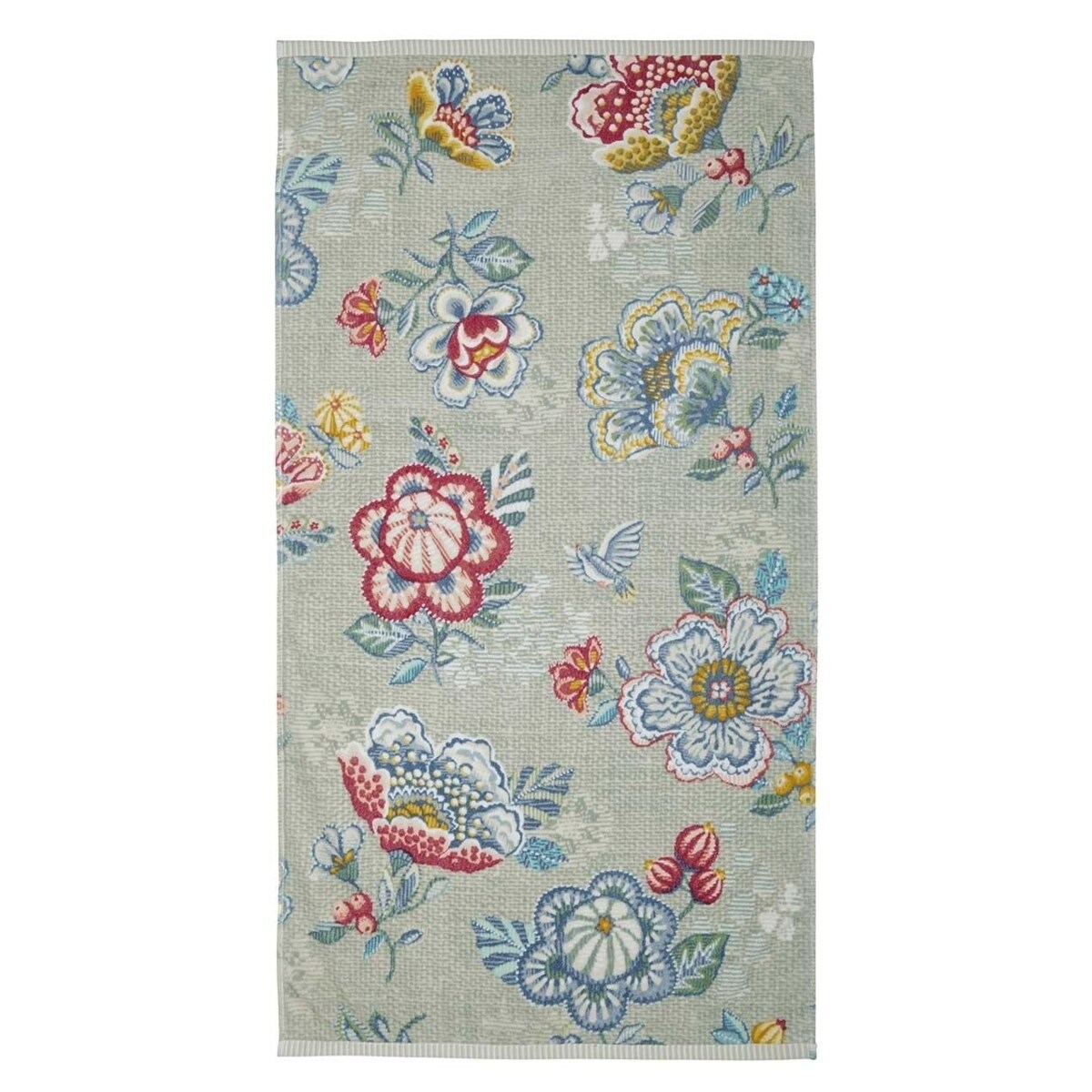 Duży ręcznik kąpielowy do ciała we florystyczne wzory, chłonny ręcznik łazienkowy, 100% welur bawełniany, PiP Studio